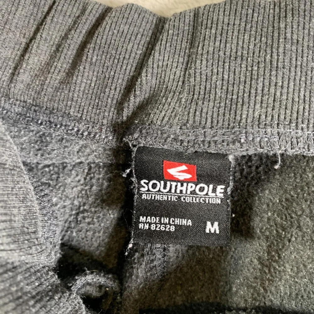 Southpole Pants Mens Medium Gray Joggers Sweatpants Fleece Drawstring Cuffed‎
